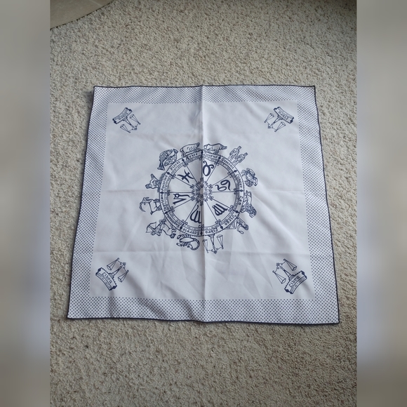 Accessories - Vintage Zodiac white horoscope astrological scarf